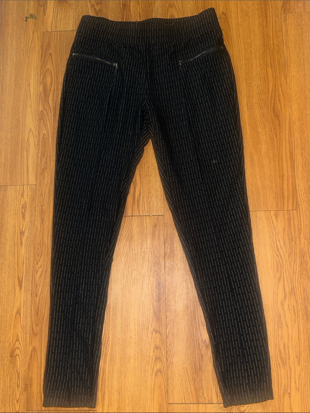Black Pinstripe Women’s Stretch Slim dress Pants sz medium M